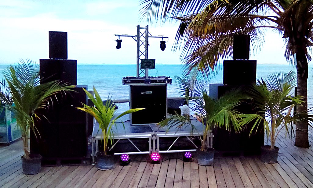 Part of our Audio and Lighting setup for the Tropi Beach Party 
