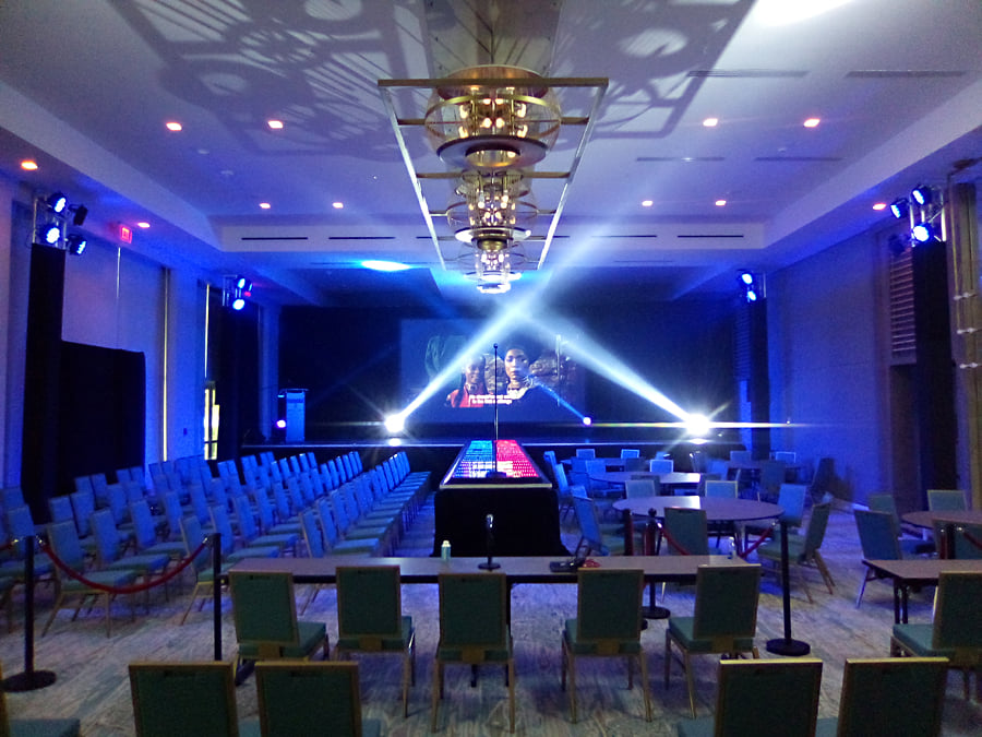 (Test 2) Setting up our office at the Ritz Carlton, Turks and Caicos, for the Edward Gartlland Youth Centre's pageant 
